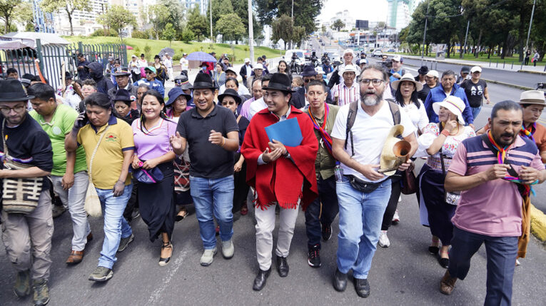 Así transcurrió la marcha contra la minería de la Conaie en Quito