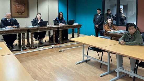 Audiencia en la Corte Nacional para decidir sobre el habeas corpus pedido por el juez Emerson Curipallo, Quito, el 20 de diciembre de 2023.