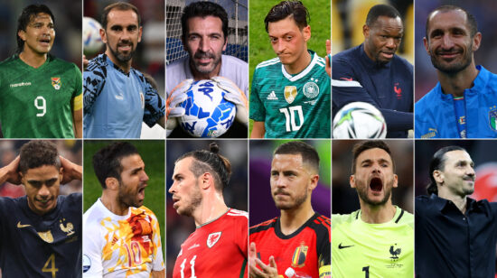Collage de futbolistas que se retiraron de sus selecciones en este 2023.